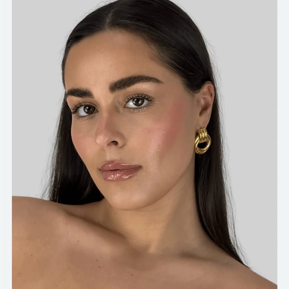 Gold Double Knot Hoops - Picture 6 of 12